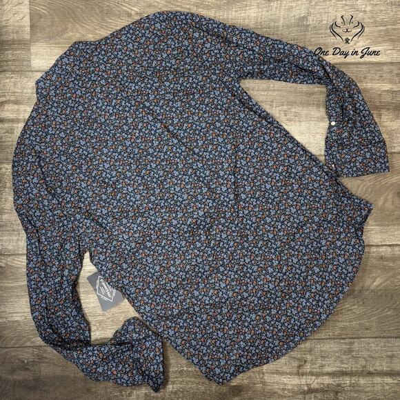 St. John's Bay Floral Comfort Stretch Button Down Shirt Size M - Picture 5 of 5